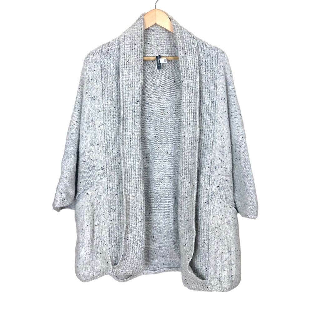 White + Warren Marled Wool Blend Short Sleeve Cocoon Sweater Size Small